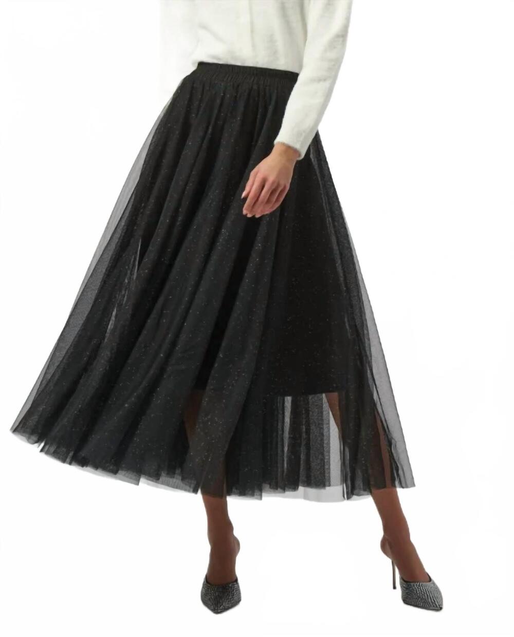 NEW JOSEPH RIBKOFF tulle flared skirt in black